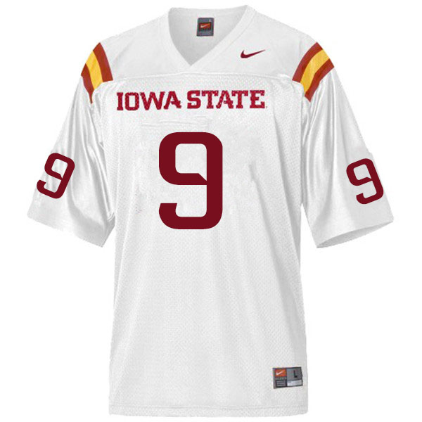 Men #9 Will McDonald Iowa State Cyclones College Football Jerseys Sale-White - Click Image to Close